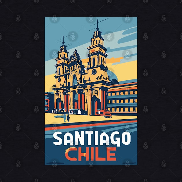 A Vintage Travel Art of Santiago - Chile by goodoldvintage